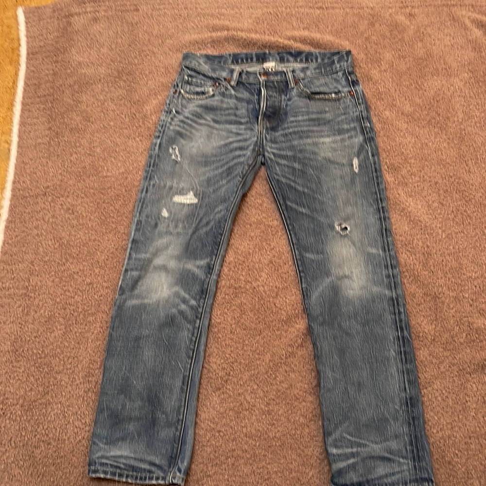 NSF straight slouch ripped jeans